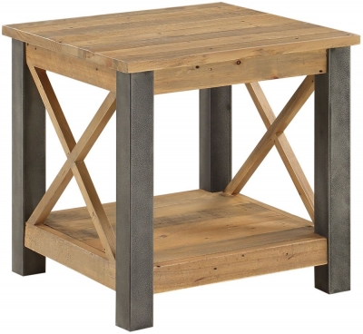 Product photograph of Urban Elegance Reclaimed Wood Lamp Table from Choice Furniture Superstore