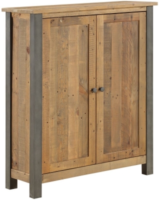Product photograph of Urban Elegance Reclaimed Wood Small Shoe Storage Cupboard from Choice Furniture Superstore