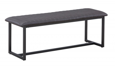 Product photograph of Vintage Grey Faux Leather Dining Bench from Choice Furniture Superstore