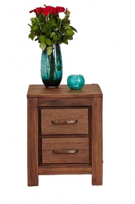 Product photograph of Mayan Walnut 2 Drawer Lamp Table from Choice Furniture Superstore