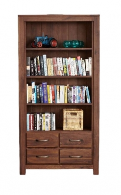 Product photograph of Mayan Walnut 4 Drawer Bookcase from Choice Furniture Superstore