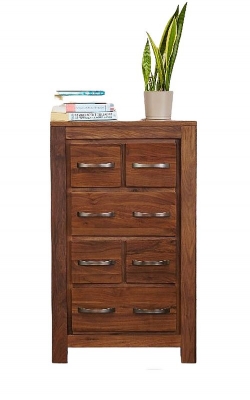 Product photograph of Mayan Walnut 6 Drawer Cd And Dvd Cabinet from Choice Furniture Superstore