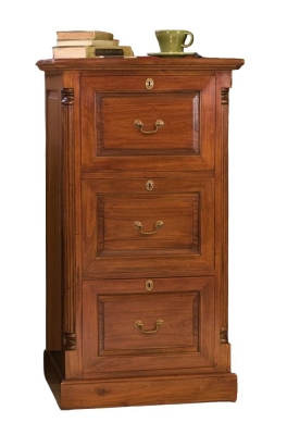Product photograph of La Roque Mahogany 3 Drawer Filing Cabinet from Choice Furniture Superstore