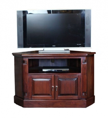 Product photograph of La Roque Mahogany Corner Tv Cabinet from Choice Furniture Superstore