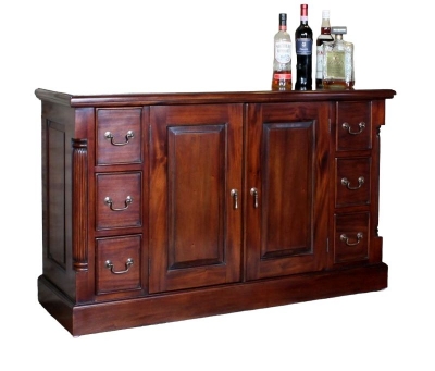 Product photograph of La Roque Mahogany 2 Door 6 Drawer Sideboard from Choice Furniture Superstore