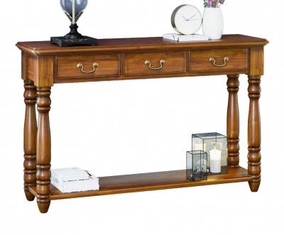 Product photograph of La Reine Mahogany 3 Drawer Console Table from Choice Furniture Superstore