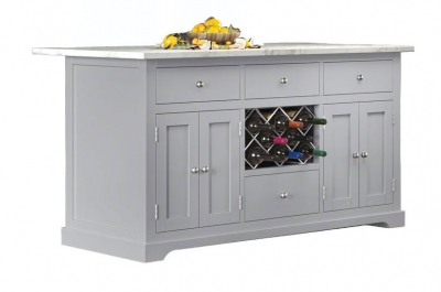 Product photograph of Grey Kitchen Island With Granite Top from Choice Furniture Superstore