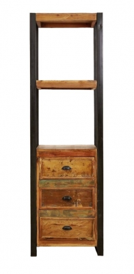 Product photograph of Urban Chic Reclaimed Alcove 3 Drawer Bookcase from Choice Furniture Superstore