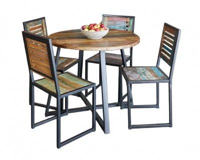 Product photograph of Urban Chic Reclaimed Round Dining Table - 4 Seater from Choice Furniture Superstore