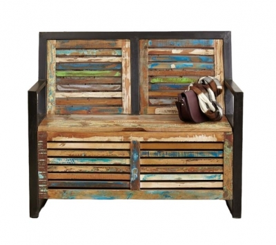 Product photograph of Urban Chic Reclaimed Storage Monks Bench from Choice Furniture Superstore
