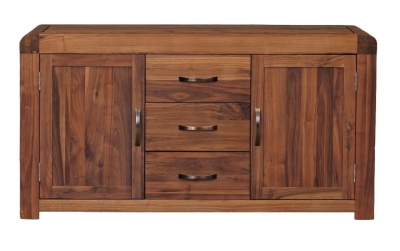 Product photograph of Shiro Walnut 2 Door 3 Drawer Sideboard from Choice Furniture Superstore