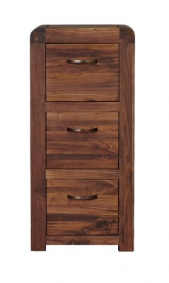 Product photograph of Shiro Walnut 3 Drawer Filing Cabinet from Choice Furniture Superstore