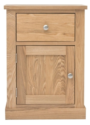 Product photograph of Mobel Oak 1 Door 1 Drawer Lamp Table from Choice Furniture Superstore