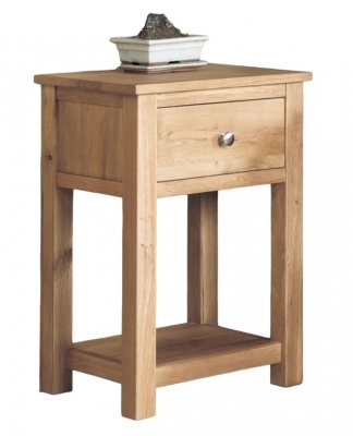 Product photograph of Mobel Oak 1 Drawer Lamp Table from Choice Furniture Superstore