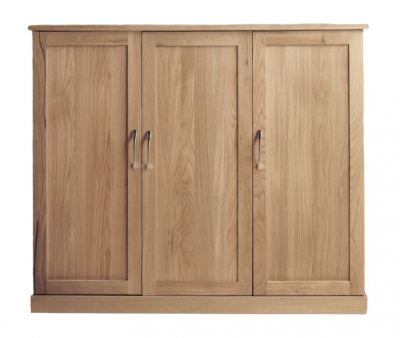 Product photograph of Mobel Oak 3 Door Shoe Cupboard from Choice Furniture Superstore