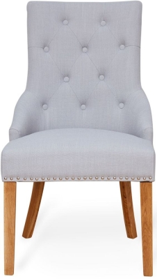 Product photograph of Mobel Oak Accent Grey Fabric Dining Chair Sold In Pairs from Choice Furniture Superstore