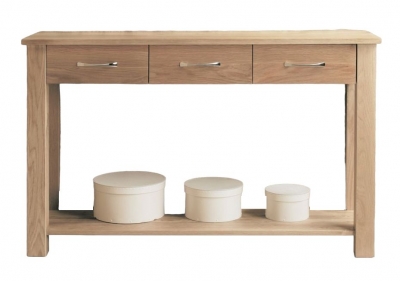 Product photograph of Mobel Oak Console Table from Choice Furniture Superstore