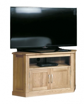 Product photograph of Mobel Oak Corner Tv Cabinet from Choice Furniture Superstore