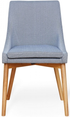 Product photograph of Mobel Oak Grey Fabric Upholstered Dining Chair Sold In Pairs from Choice Furniture Superstore