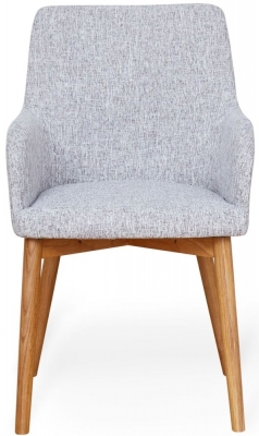 Product photograph of Mobel Oak Light Grey Fabric Dining Chair Sold In Pairs from Choice Furniture Superstore