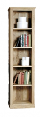 Product photograph of Mobel Oak Narrow Bookcase from Choice Furniture Superstore