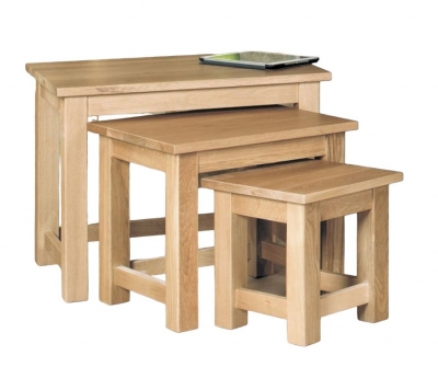 Product photograph of Mobel Oak Nest Of Tables from Choice Furniture Superstore