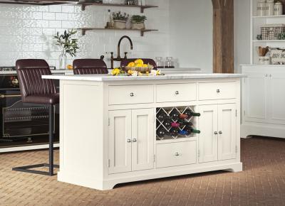 Product photograph of Cream Kitchen Island With White Granite Top from Choice Furniture Superstore