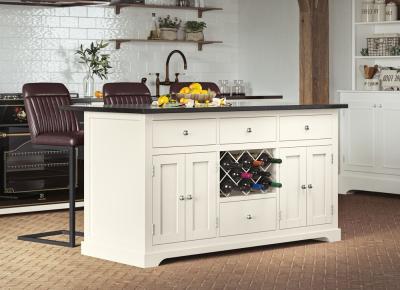 Product photograph of Cream Kitchen Island With Black Granite Top from Choice Furniture Superstore