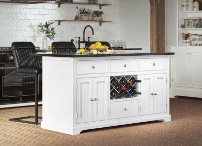 Product photograph of White Kitchen Island With Black Granite Top from Choice Furniture Superstore