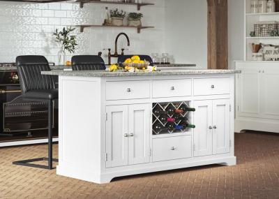 Product photograph of White Kitchen Island With Grey Granite Top from Choice Furniture Superstore