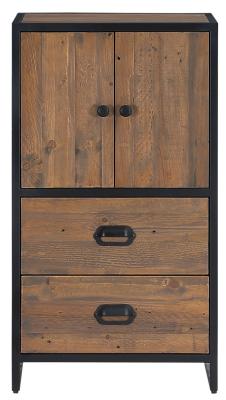 Product photograph of Ooki Modular Reclaimed Wood Medium 2 Drawer Cupboard from Choice Furniture Superstore