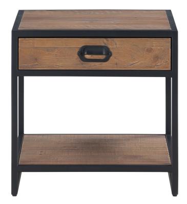 Ooki Reclaimed Wood 1 Drawer Side Table