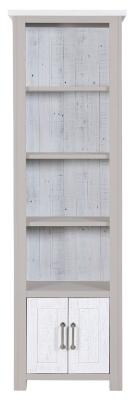 Greystone Reclaimed Wood Narrow Bookcase 2 Doors