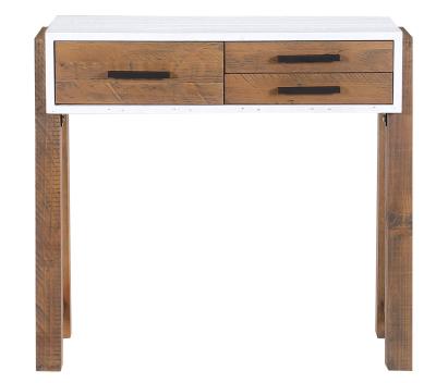 Trinity Reclaimed Wood And White 3 Drawer Console Table