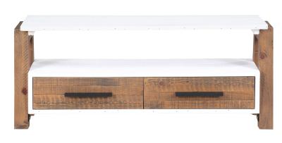 Image of Trinity Reclaimed Wood and White TV Unit