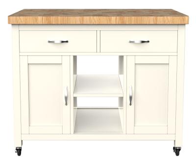 Product photograph of Cream Kitchen Island With Butchers Block from Choice Furniture Superstore