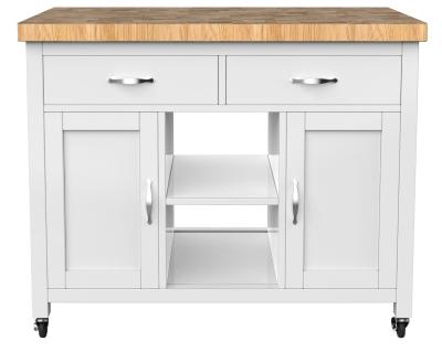 Product photograph of White Kitchen Island With Butchers Block from Choice Furniture Superstore