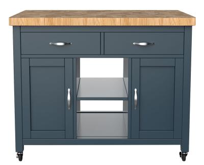 Product photograph of Blue Kitchen Island With Butchers Block from Choice Furniture Superstore