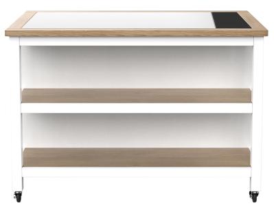 Product photograph of White Open Kitchen Island With Breakfast Bar from Choice Furniture Superstore