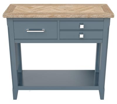 Product photograph of Signature Blue 3 Drawer Console Table from Choice Furniture Superstore