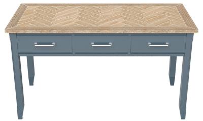 Signature Blue 3 Drawer Executive Desk