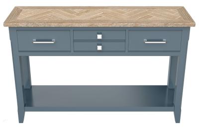 Signature Blue 4 Drawer Console Table