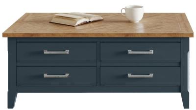 Signature Blue 4 Drawer Trunk Coffee Table