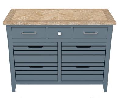 Signature Blue 7 Drawer Sideboard