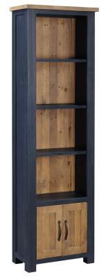 Splash Of Blue Narrow Bookcase 2 Doors