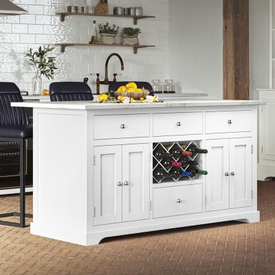 White Kitchen Island With Granite Top
