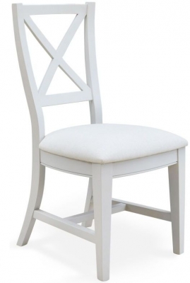 Product photograph of Signature Grey Painted Fabric Dining Chair Sold In Pairs from Choice Furniture Superstore