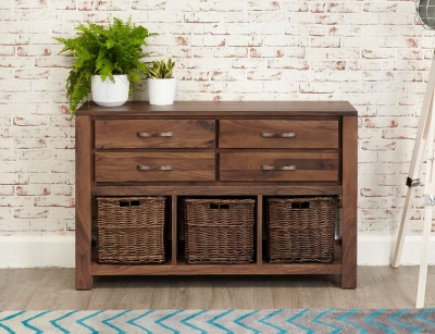 Product photograph of Mayan Walnut Console Table from Choice Furniture Superstore