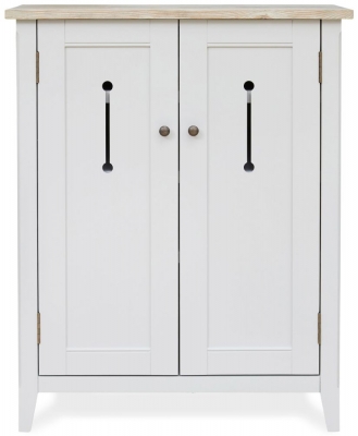 Product photograph of Signature Grey Painted 2 Door Shoe Cupboard from Choice Furniture Superstore