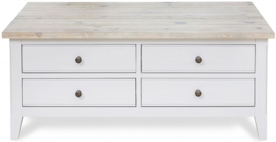 Product photograph of Signature Grey Painted 4 Drawer Coffee Table from Choice Furniture Superstore
